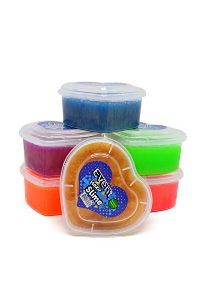 EVENTİ Event Kalpli Metalik Neon 6 Renk Hazır Slime Slaym Oyunu