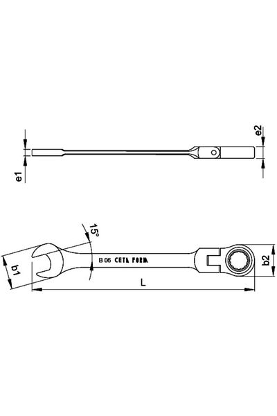 CETA FORM B06-18 C-Gear Ratcheted Combined Wrench 18 mm (Mafsalli)