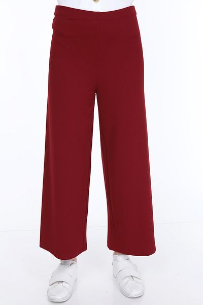 Ananas Women's Claret Red Elastic Waist Trousers