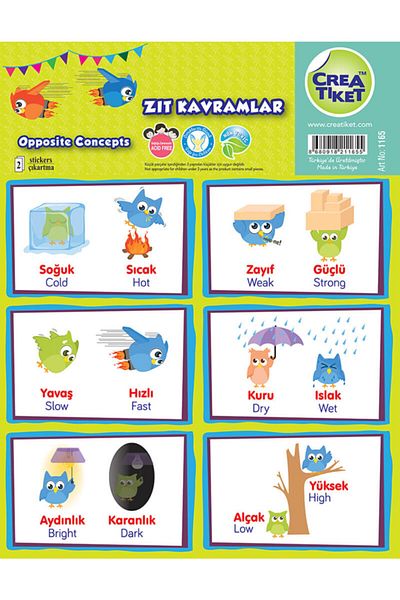 CREA ETİKET ملصق تعليمي Creatiket باللغة الإنجليزية*التركية