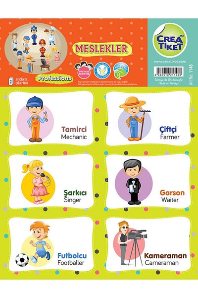 CREA ETİKET ملصق تعليمي Creatiket باللغة الإنجليزية*التركية