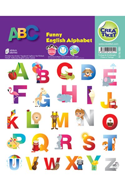 CREA ETİKET Creatiket Eğitici Çıkartma Ingilizce*türkçe