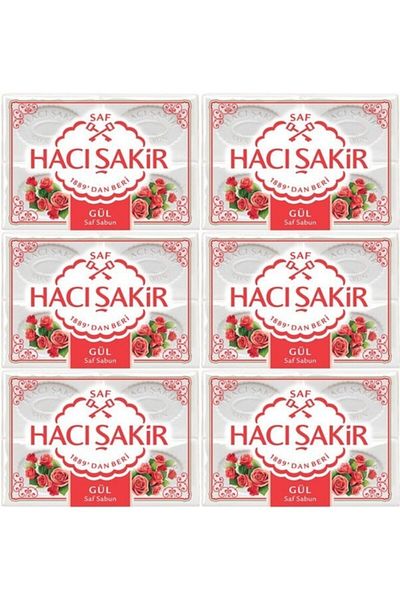 Hacı Şakir صابون حمام الورد 6 قطع 600 جرام