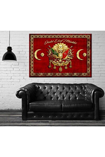 caddeko Osmanlı Arma Osmanlı Sancağı Devlet Ebed Müddet Kanvas Tablo 70x100cm