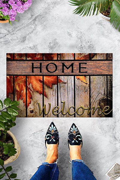 Evsebu Home Kuru Yaprak Dekoratif Kapı Önü Paspası