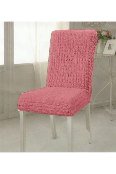 Selçuklu Tekstil Ροζ Χρώμα Ζαρωμένο Κάλυμμα Καρέκλας Κάλυμμα Καρέκλας