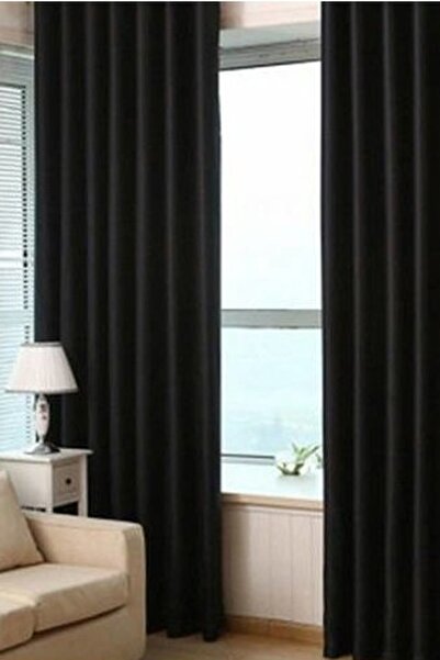 De'Vor Velvet Look Thick Background Curtain - Black (200x270)