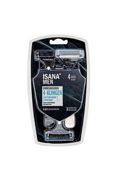 ISANA Men's Shaver 4 Blades 3 Pieces