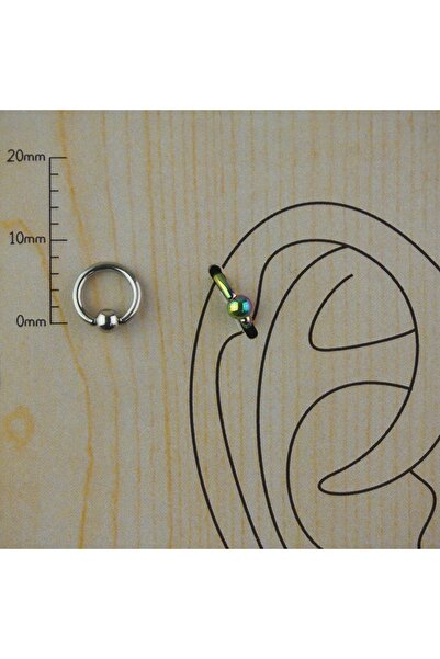 TAKIDAN Gümüş Cerrahi Çelik Tam Halka Kıkırdak Tragus Piercing 6 Mm