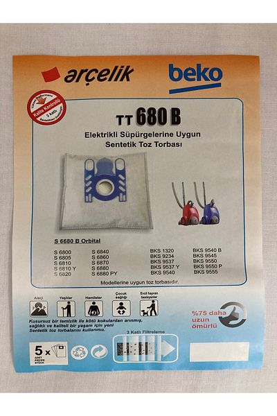 Arçelik S6840-S6880PY 10 كيس غبار
