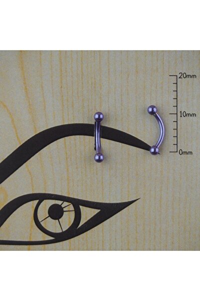 Genel Markalar Mor 316l Cerrahi Çelik Kararmaz Kaş-kıkırdak-rook 8 Mm Piercing