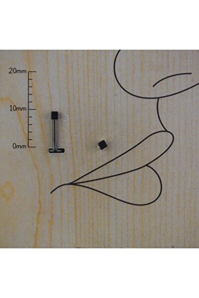 TAKIDAN Siyah Küp Cerrahi Çelik Dudak Kıkırdak Tragus Helix Piercing 8 Mm