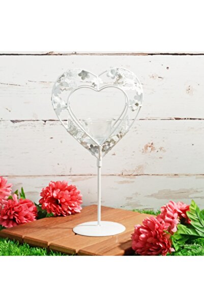 Kosova Ksv Ferforje Tekli Ayaklı Şamdan- Dekoratif Mumluk 34cm.