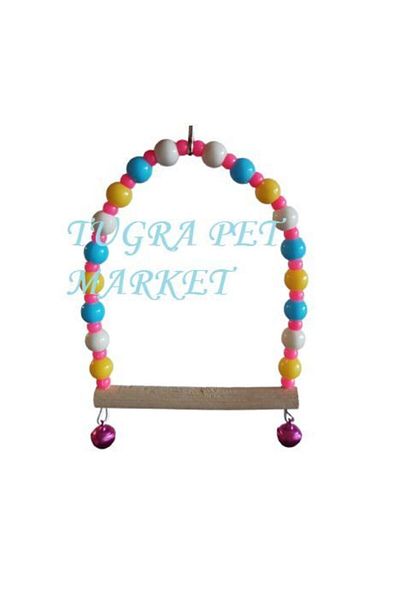 TUĞRA PET MARKET Colorful Swing with Wooden Perch Handmade Budgie Swing