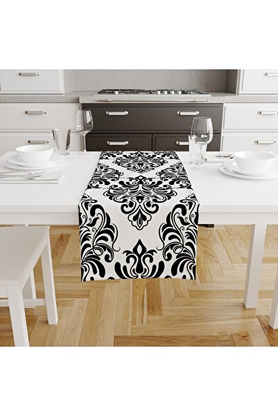 Talia Home Siyah Motifli Runner Tlar-002