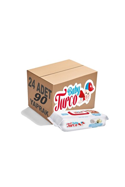 Baby Turco Islak Mendil 90 Lı X 24 Lü Koli (Beyaz Sabun Kokulu)