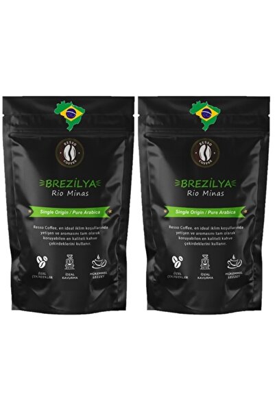 RESSO COFFEE برازيل / ريو ميناس (توست متوسط) حبوب البن المحمصة - 2 عبوة × 250...