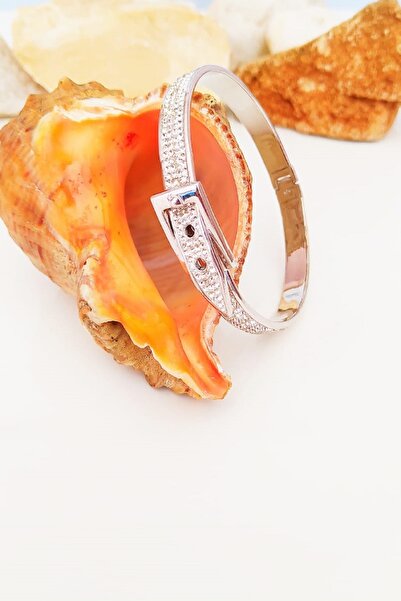 Antik silver 925 Ayar Gümüş Zirkon Taşlı Kemer Model Bayan Bilezik