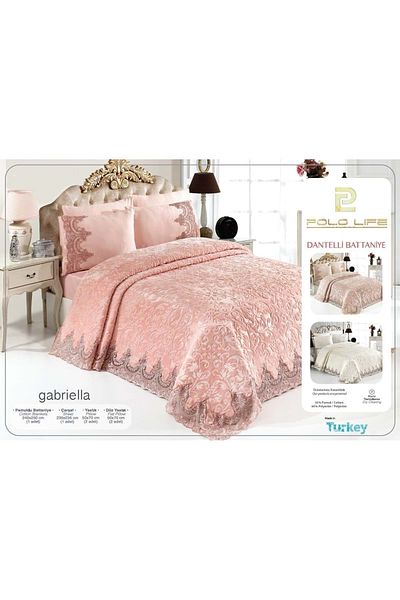 polo life Powder Lace 6 Piece Double Blanket Set