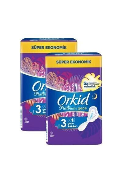 Orkid Platinum Gece 16'lı Hijyenik Ped X2 Adet