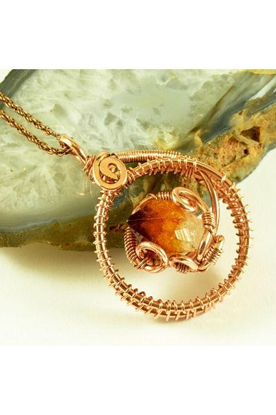 mba handmade jewelry Citrine Crystal Handmade Authentic''Infinity'' Necklace - Pure Copper