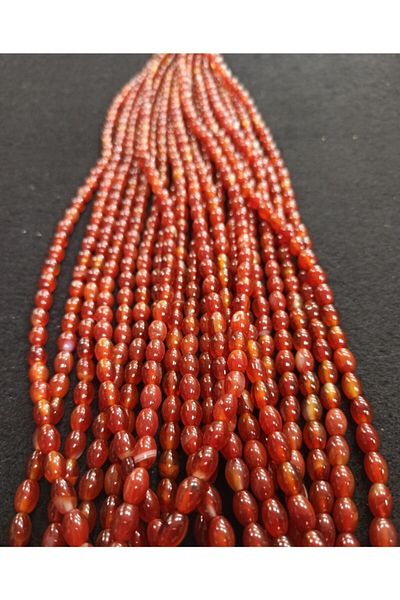 Yüksel Boncuk 6*9 Mm Barley Cut Agate String Natural Stone