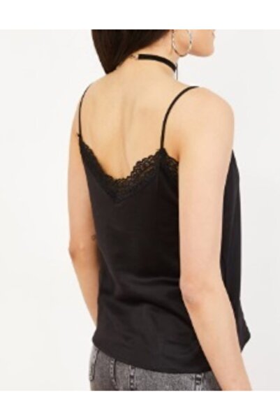 ESCBUTİK Жіноча чорна блуза з бретелями з спеціальної серії