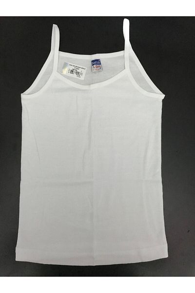 Berrak Tricou alb pentru fetiță, cu bretele subțiri, pachet de 6