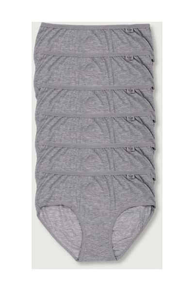 Momslab Women's Gray 6 Pack Lycra Bato Panties