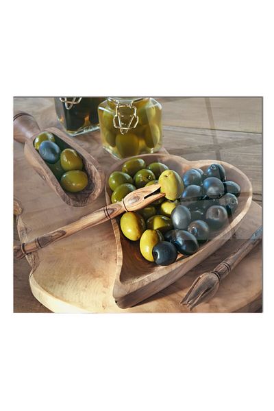 Olinpa 76X49,5 cm Glass Stove Back Protector Countertop Built-In Back Protector |   Olive