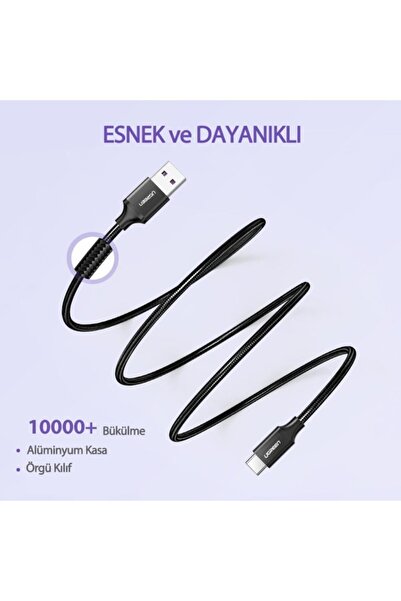 Ugreen Örgülü Type-c 5a Şarj Kablosu 1.5 Metre