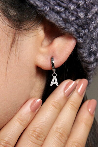 Argentum Concept A Harfi Sallantılı 925 Ayar Gümüş Tek Küpe - 12079101