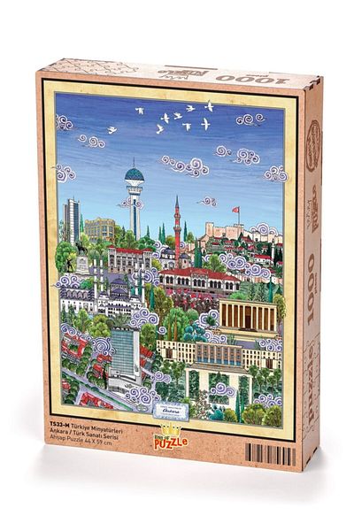 King Of Puzzle Türkiye Miniatures - Ankara - Nasuhi Hasan Çolpan Wooden Puzzle 1000 Pieces