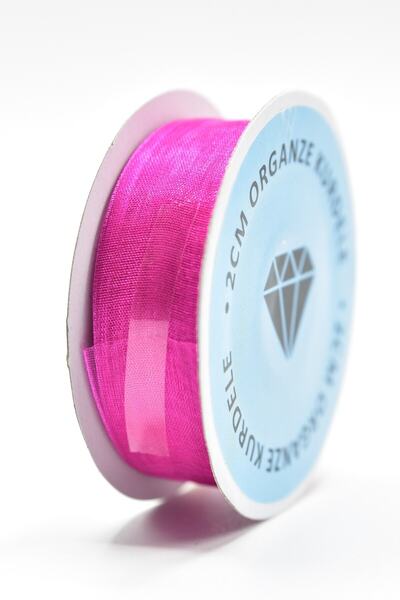 E Elmas شريط أورجانزا فوشيا (2 سم - 20 متر)
