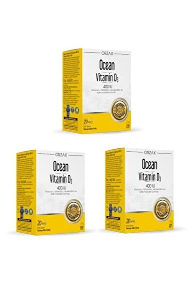 Ocean Ocean Çocuklar Ve Yetişkinler Için D3 400 Iu Sprey 20 Ml*3 Adet