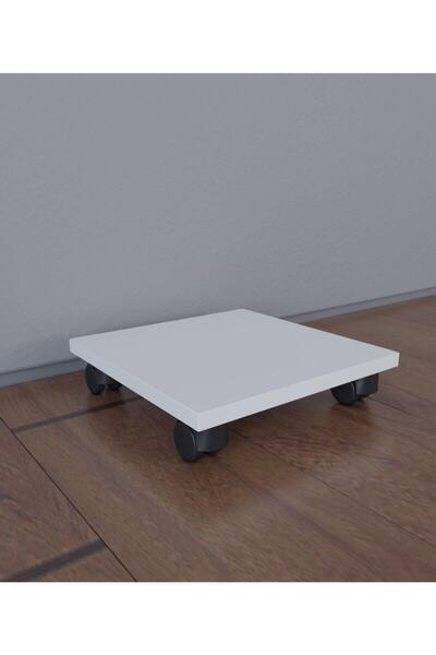 Nurline Tekerlekli Damacana Altlığı Tüp Altlığı Saksılık Suntalam Beyaz