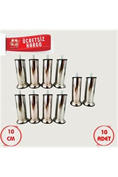 Marka Baza Koltuk Kanepe Ayağı Civatalı 10 Cm (10 Adet) 3/8 Kalın Diş