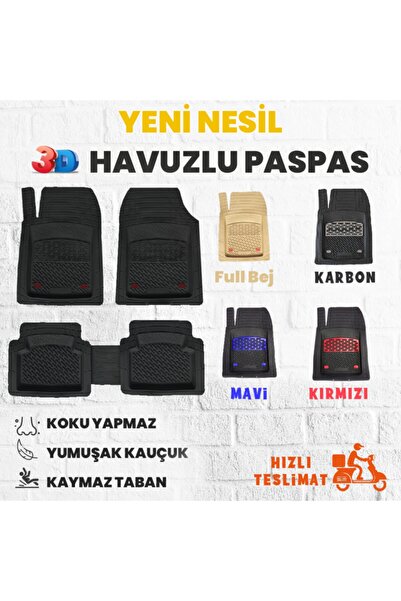 SAFİR Volkswagen Jetta 2008 Model 3d Havuzlu Paspas Siyah