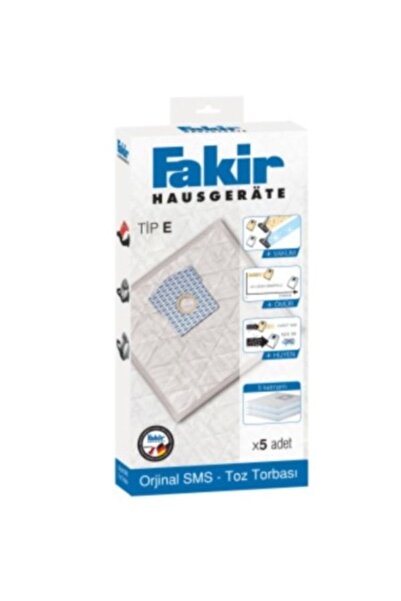 Fakir C 200 - C220 نوع E كيس غبار أصلي في صندوق 5 قطع