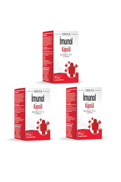 İmunol Ocean Beta Glukan 1.3/1.6 and Vitamin C Containing Imunol 40 Capsules*3 Pieces