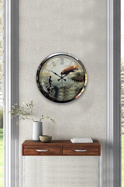 Kasva Concept 40 cm Chrome Metal Different Lives Wall Clock