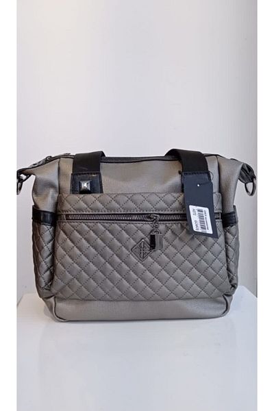 Onix Accessories Τσάντα ώμου και χεριού με μπροστινή τσέπη με φερμουάρ με καπιτονέ σχέδιο