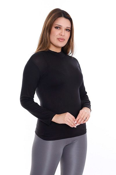 DISENTIS MODEST Half Turtleneck - Viscose Black Body, Large Size