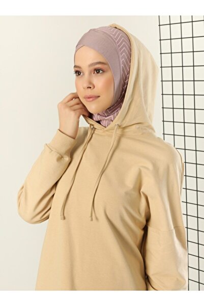 Ecardin Turban sport Hijab încrucișat cu dungi în zig-zag - ST299 Dusty Rose