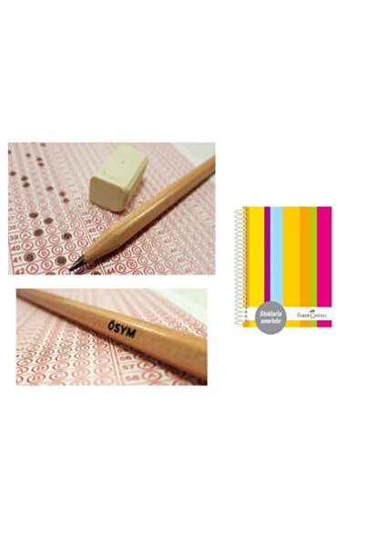 Faber Castell F.c Copertă rigidă 3+1+1 Caiet A4 200 pagini. Creion Faber-castell Natural Osm 40"li 2,5b