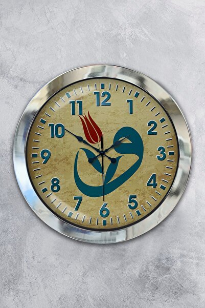 Platin Saat هدية ساعة حائط فاف معدنية من الكروم مقاس 36 سم