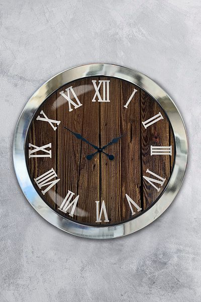 Kasva Concept Cadou 36 Cm Crom Metal Lemn Ceas de Perete