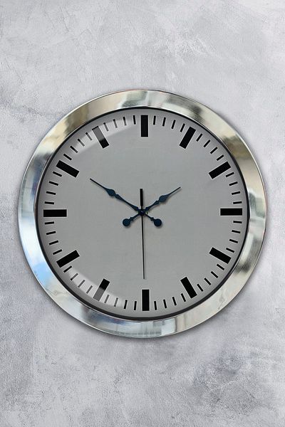 Kasva Concept Δώρο 36 εκ. Χρώμιο Μεταλλικό Αριθμητικό Ρολόι τοίχου