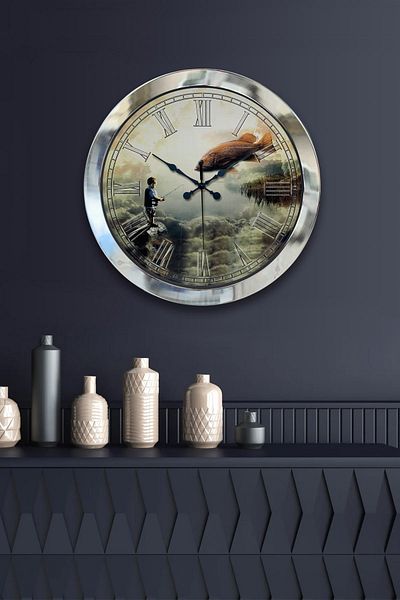 Kasva Concept 36 cm Chrome Metal Different Lives Wall Clock
