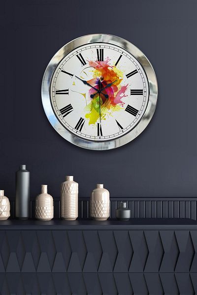 Kasva Concept Gift 36 cm Chrome Metal Design Wall Clock